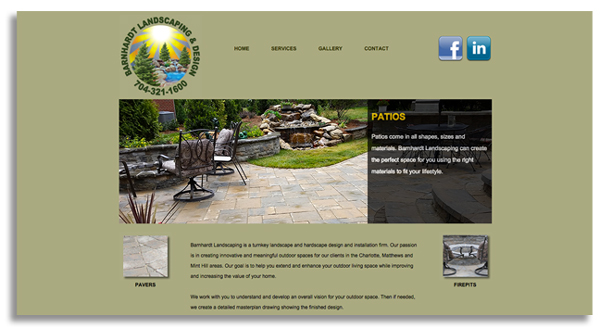 Barnhardt Landscaping website created by AST Studio